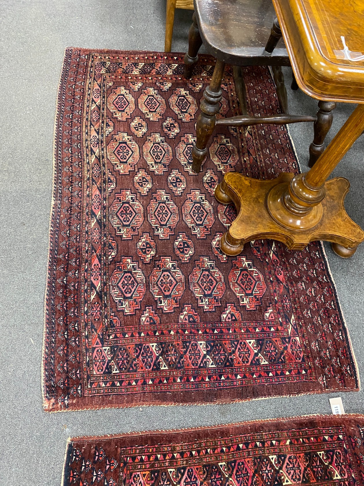 A pair of Chuval (Turkmen) rugs, 146 x 89cm These are known as ‘Chuval’, and are storage bags used inside the tribal yurt for storing items such as clothing and bedding. They stood up around the side of the yurt. This pa